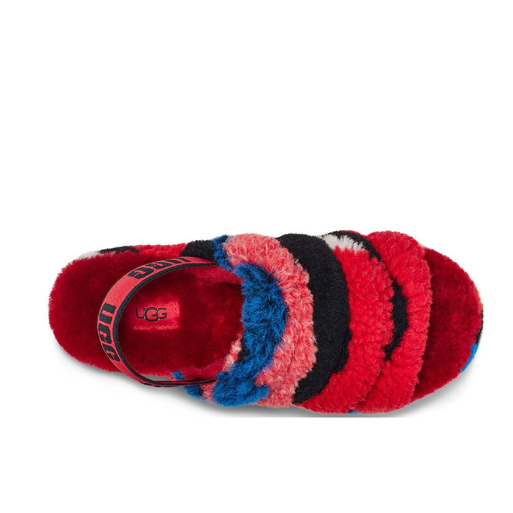 Women's UGG Fluff Yeah Slide Cali Collage Red (1118164-RED)
