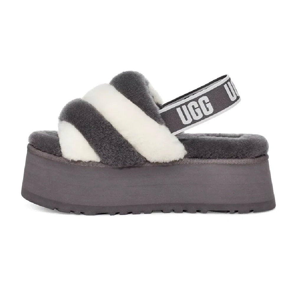 Women's UGG Disco Stripe Slide Gray White (1120875-SWCM)