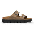 Birkenstock Womens Arizona Chunky Sandals Shoes - Grey Taupe Suede