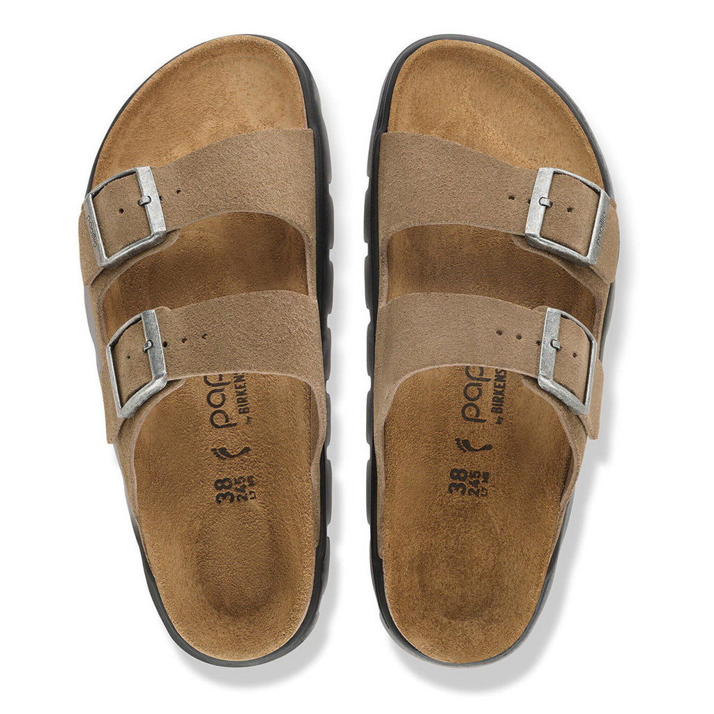 Birkenstock Womens Arizona Chunky Sandals Shoes - Grey Taupe Suede