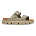 Birkenstock Womens Arizona Chunky Sandals Shoes - Taupe Suede