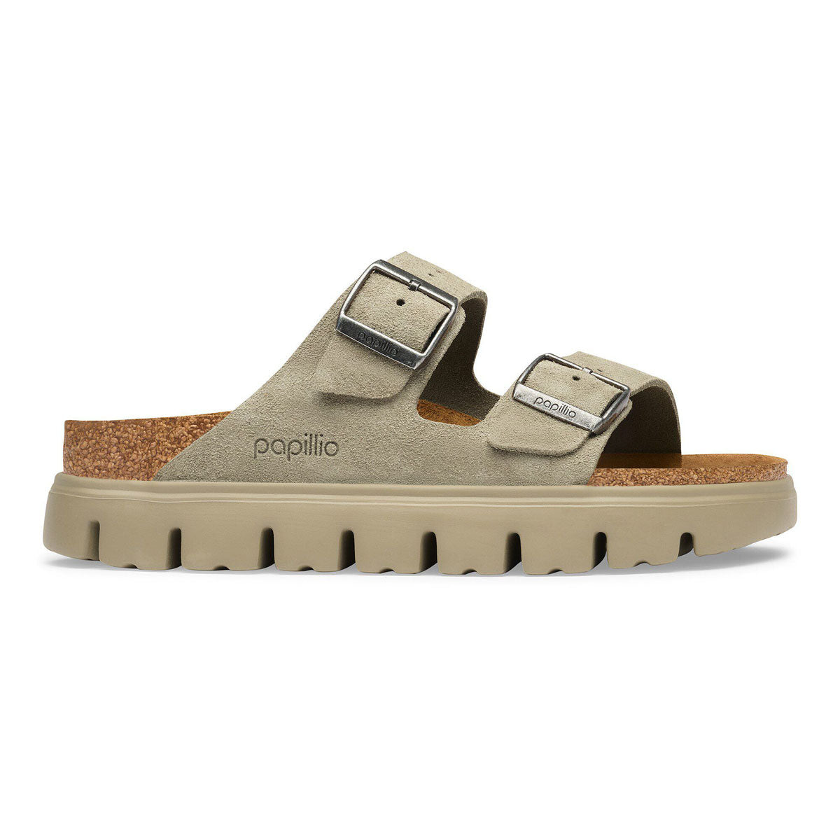 Birkenstock Womens Arizona Chunky Sandals Shoes - Taupe Suede
