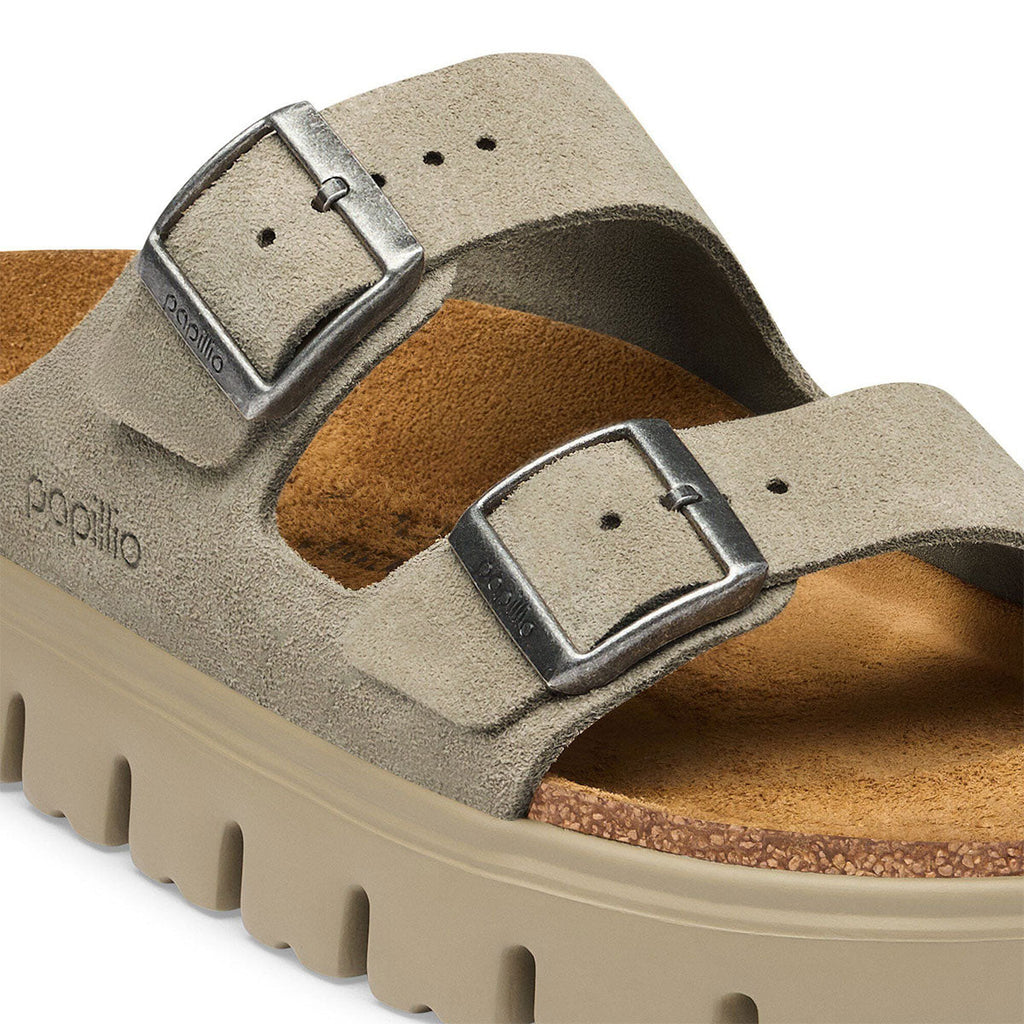 Birkenstock Womens Arizona Chunky Sandals Shoes - Taupe Suede