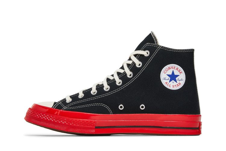 Converse Chuck Taylor All Star 70 Hi Comme des Garcons PLAY Black Red Midsole