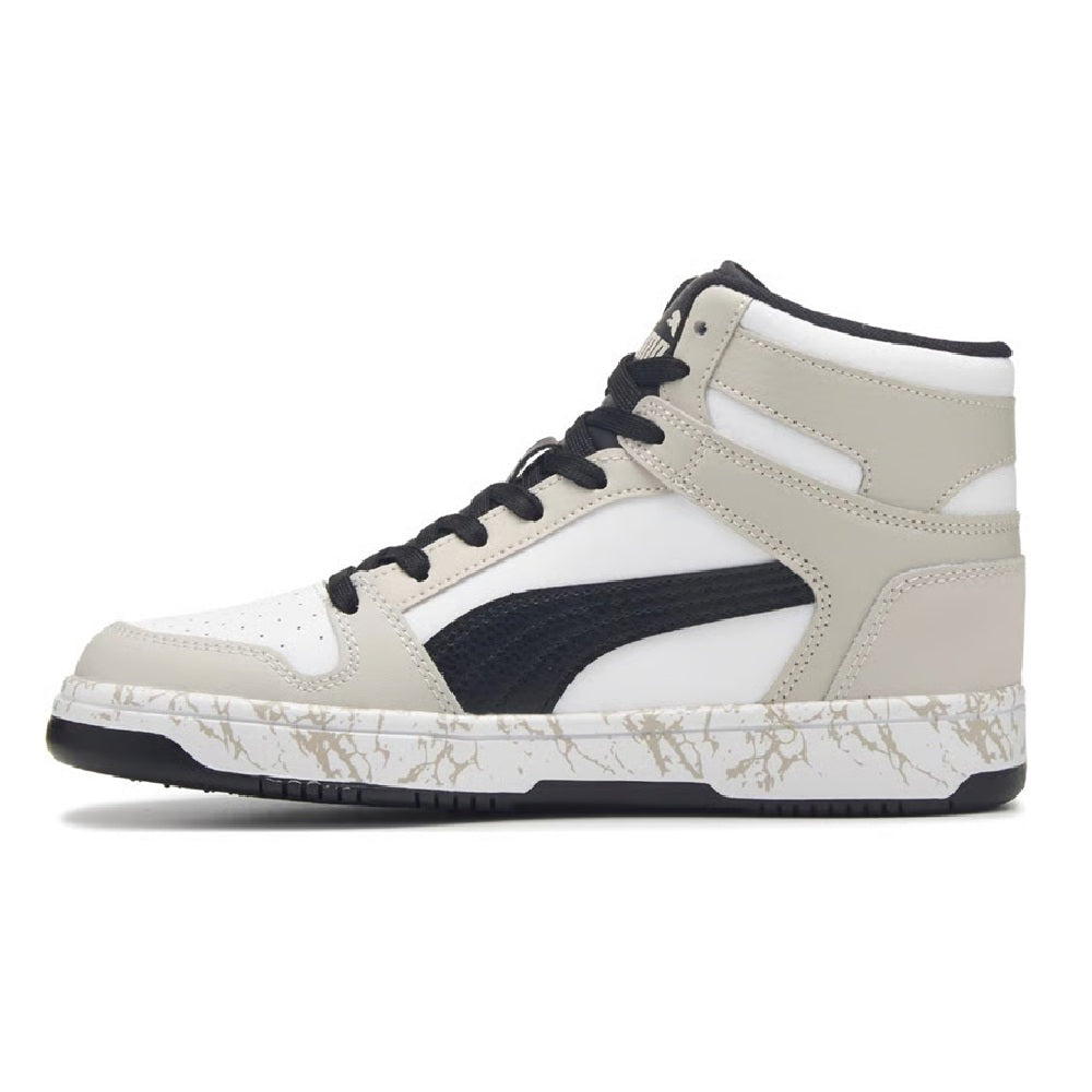 Men's Puma Rebound Layup Atypical Wide Puma White-Black-Gray Violet (405951 01)