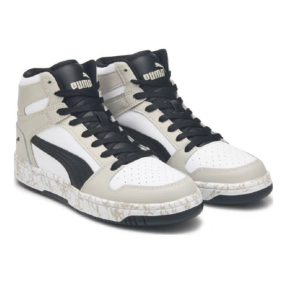 Men's Puma Rebound Layup Atypical Wide Puma White-Black-Gray Violet (405951 01)