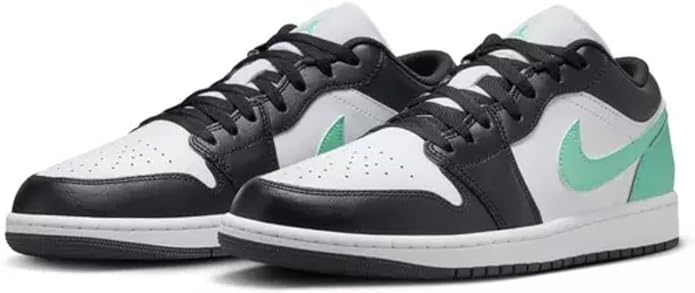 Men's Jordan 1 Low White/Black-Green Glow (553558 131)
