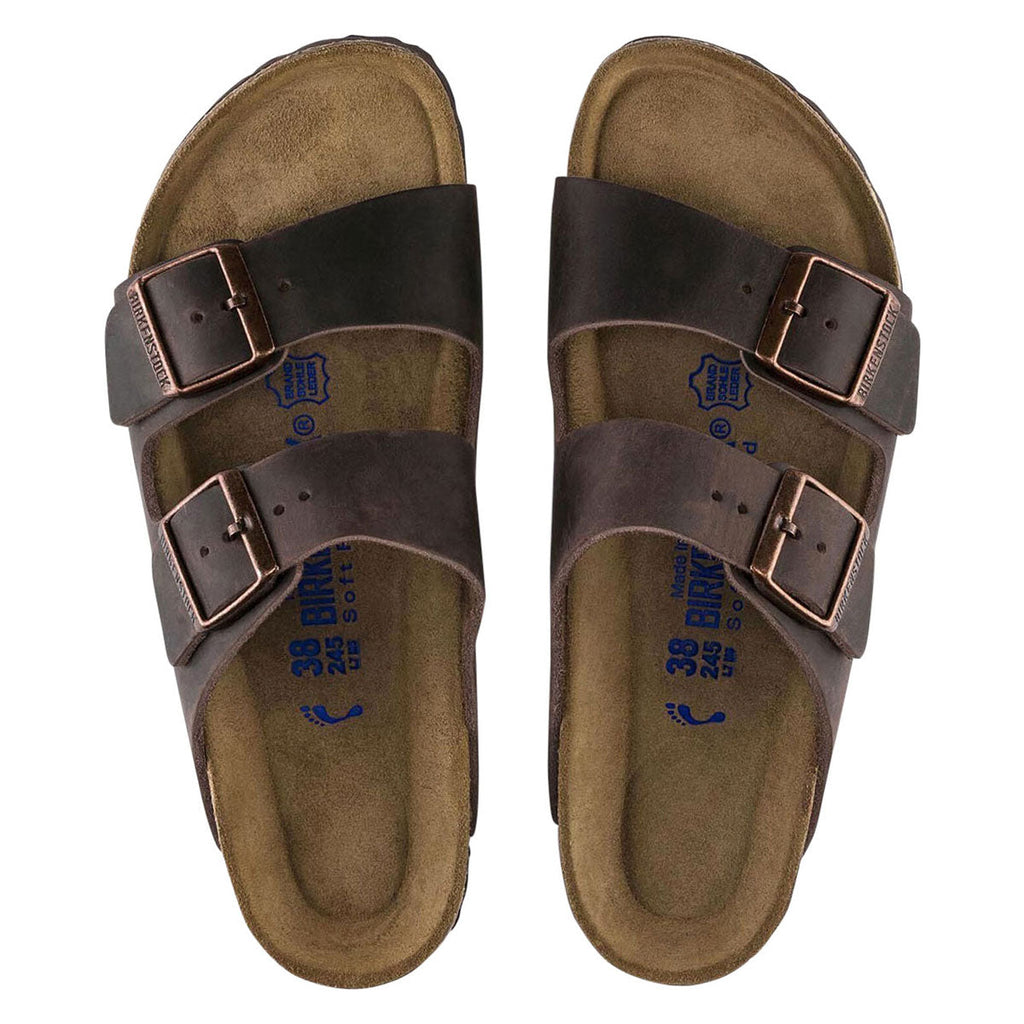 Birkenstock Womens Arizona Soft Footbed Sandals Shoes - Habana Oiled Leather