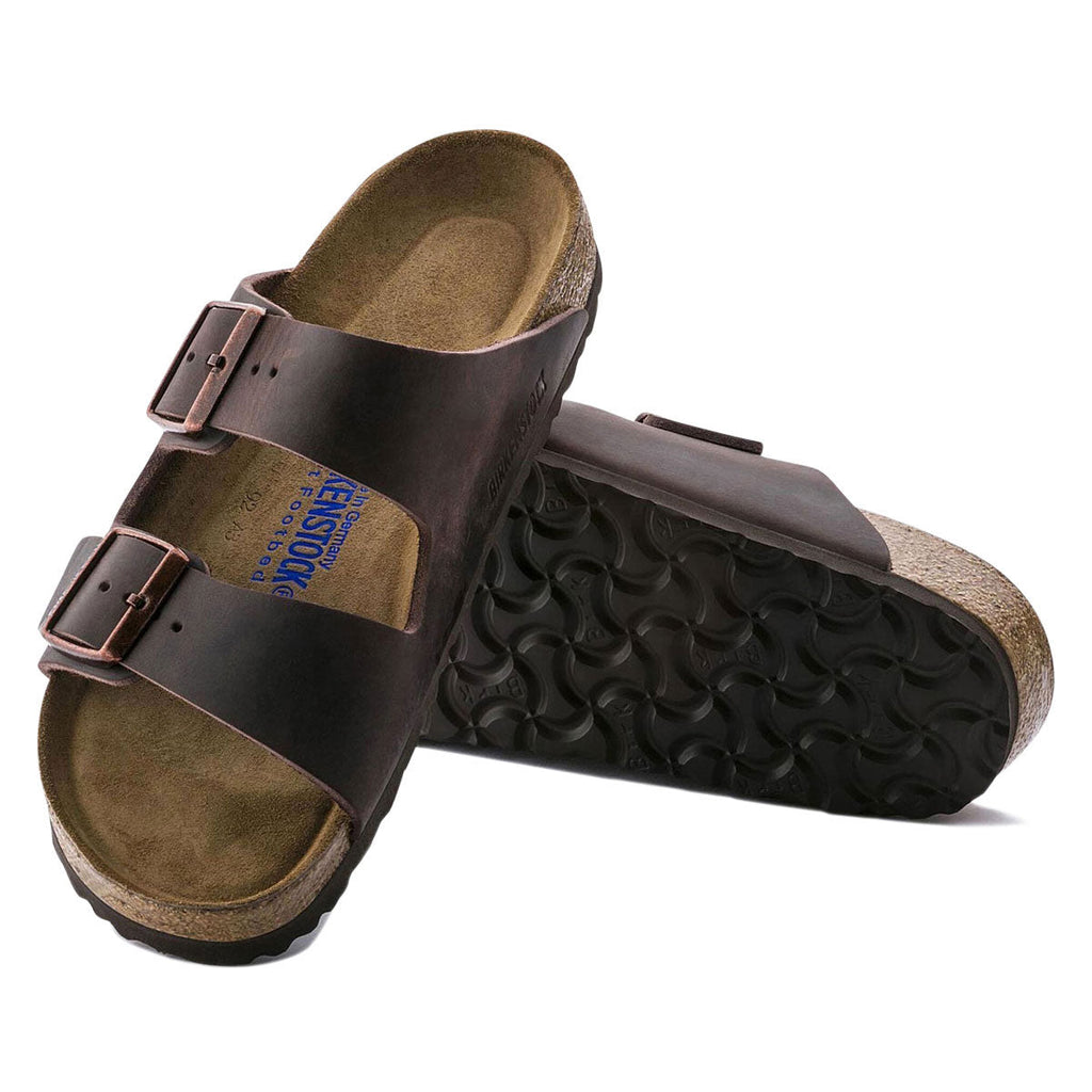 Birkenstock Womens Arizona Soft Footbed Sandals Shoes - Habana Oiled Leather