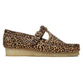 Clarks Womens Wallabee T Bar Shoes - Leopard Print