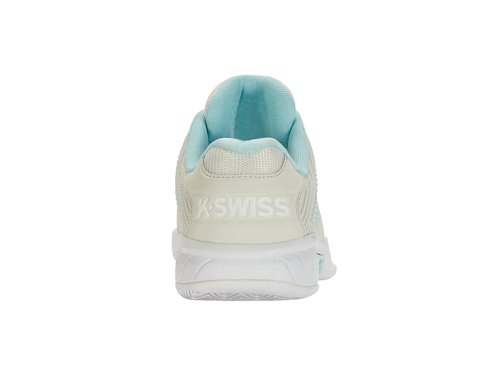 K-Swiss Women's Hypercourt Express 2 Tennis Shoes in Vaporous Gray/White/Blue Glow