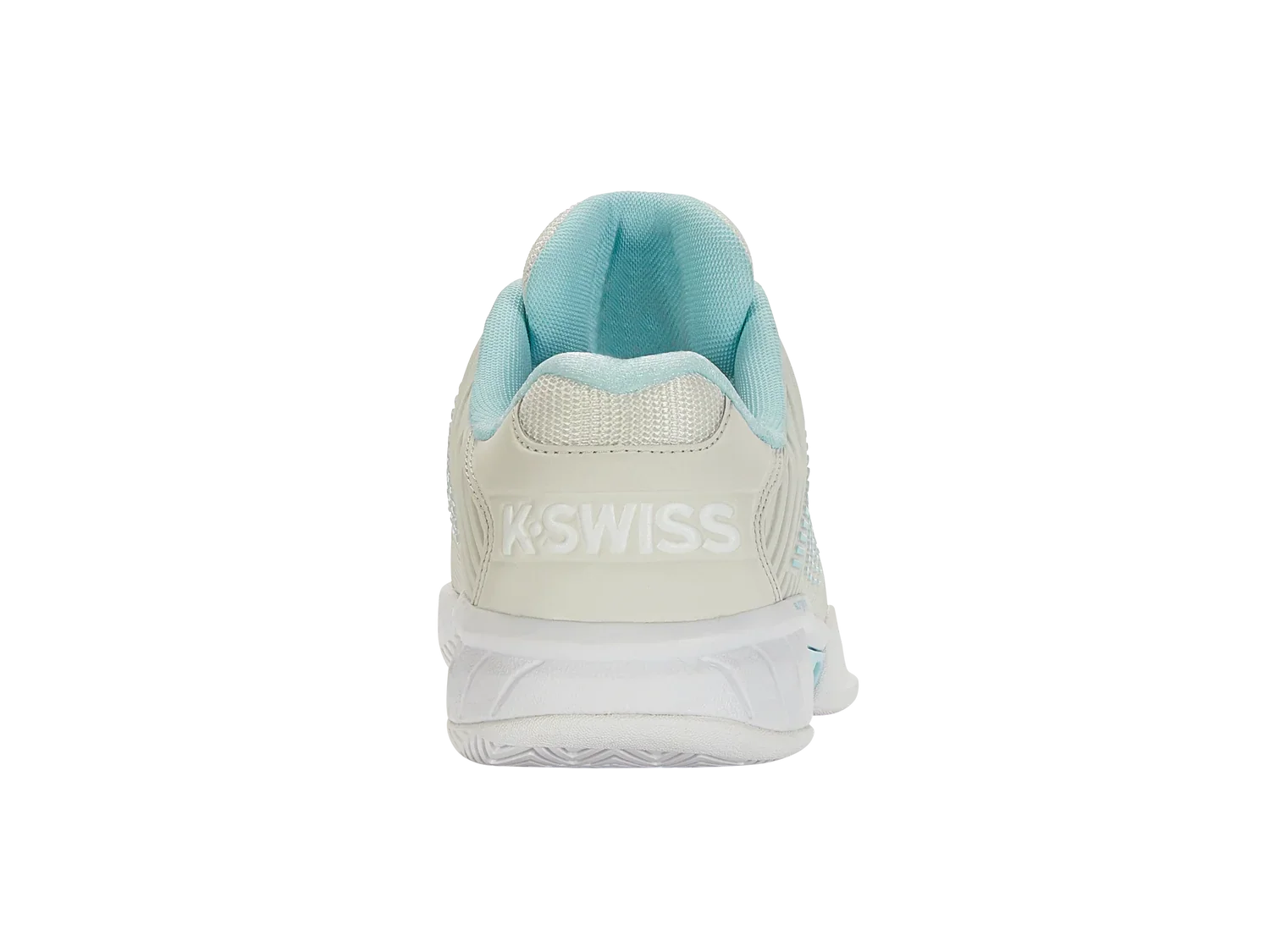 K-Swiss Women's Hypercourt Express 2 Tennis Shoes in Vaporous Gray/White/Blue Glow