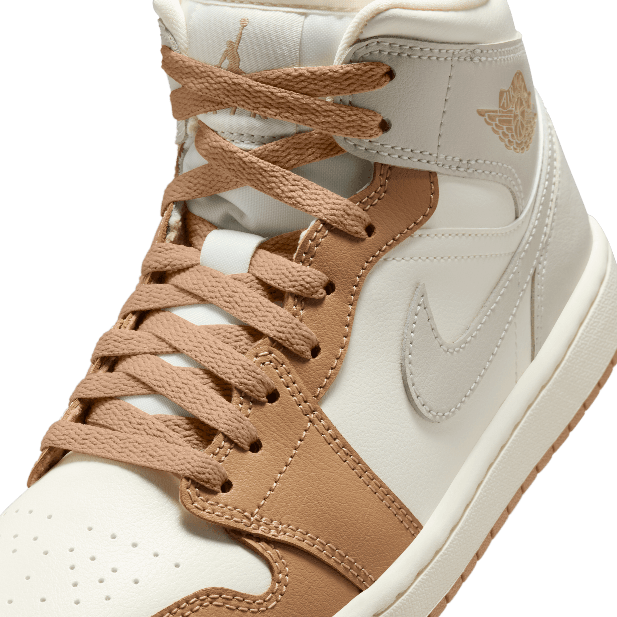 Women's Air Jordan 1 Mid "Tan Toe"