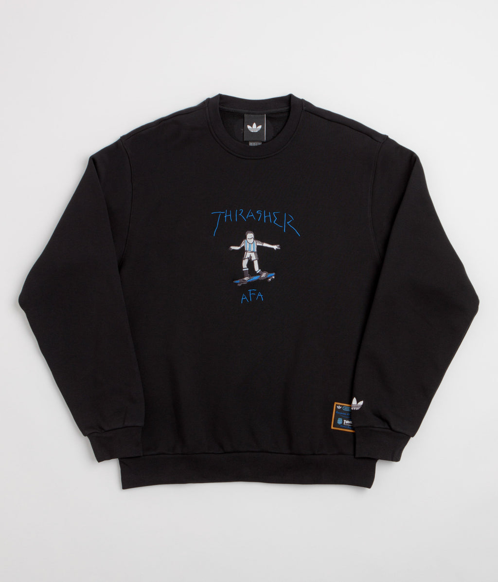 Adidas x Thrasher x AFA Gonz Crewneck Sweatshirt - Black