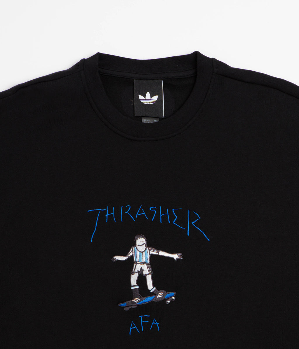 Adidas x Thrasher x AFA Gonz Crewneck Sweatshirt - Black