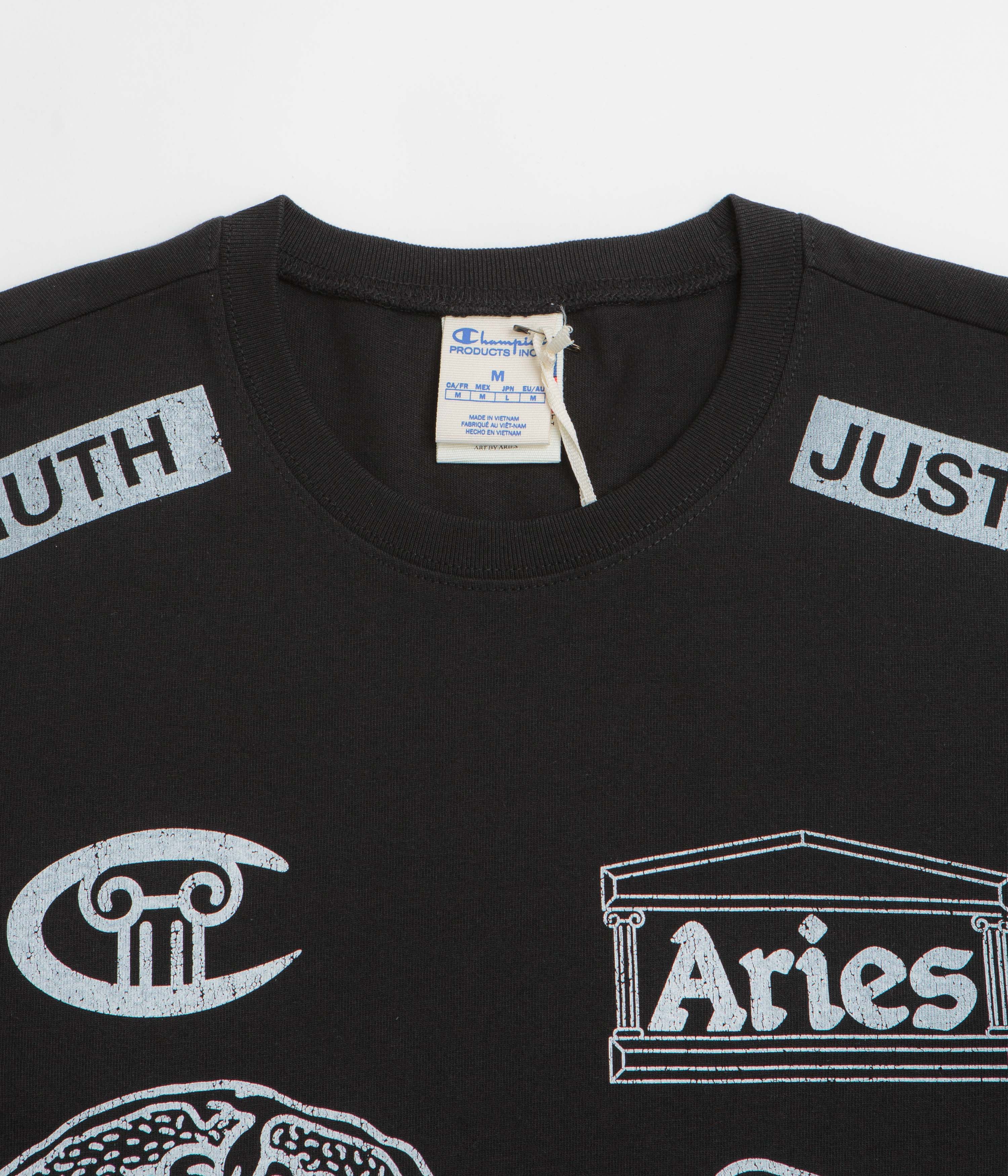 Champion x Aries Sponsor Long Sleeve T-Shirt - Black