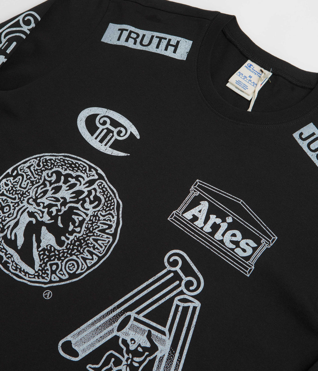 Champion x Aries Sponsor Long Sleeve T-Shirt - Black