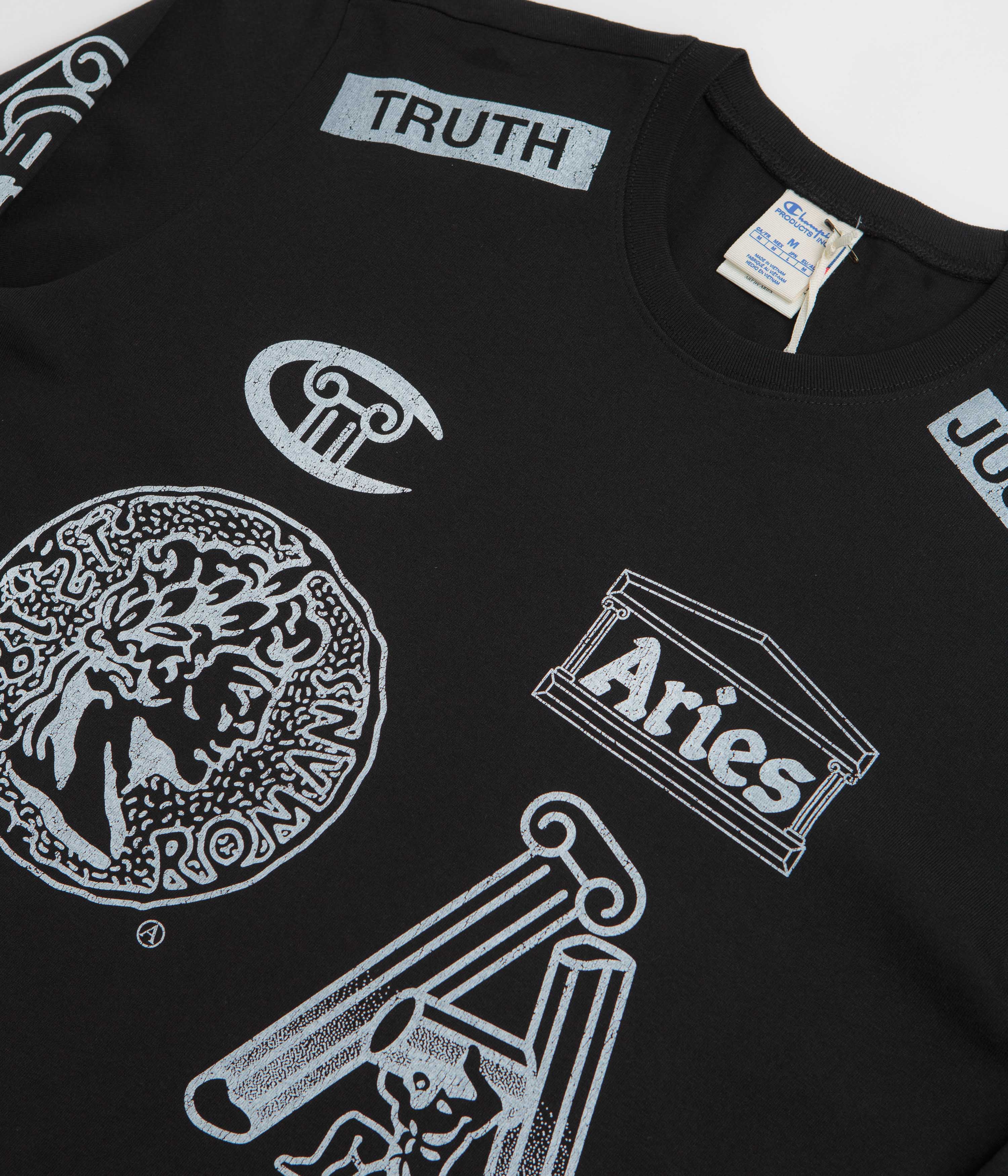 Champion x Aries Sponsor Long Sleeve T-Shirt - Black