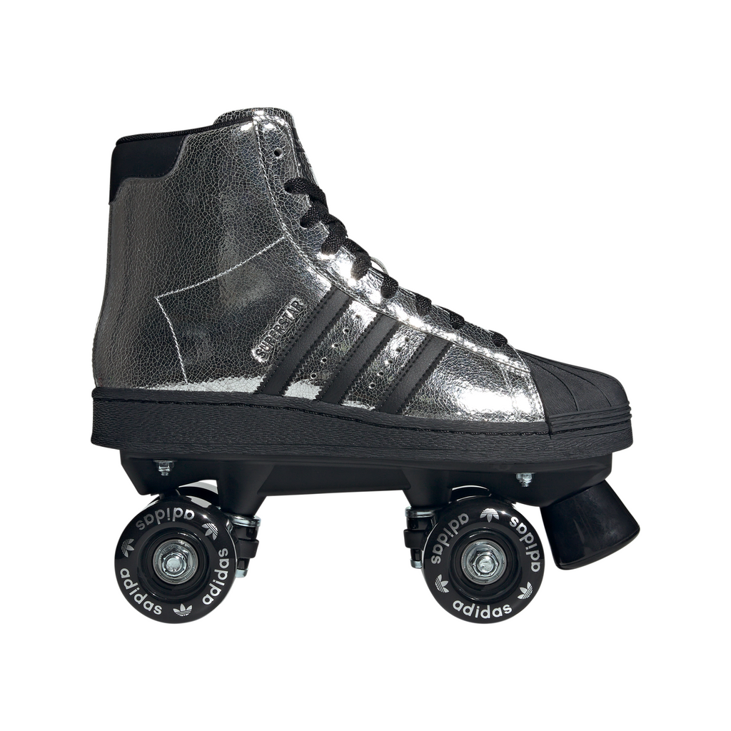 Women's Adidas Superstar 82 Roller Skates "Silver Metallic Black"
