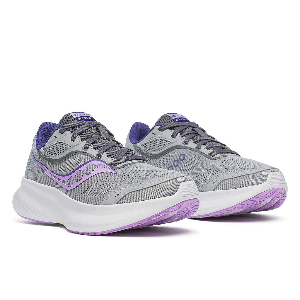 Saucony Women's Cohesion 18 Running Shoes in Fossil/Crocus (Wide)