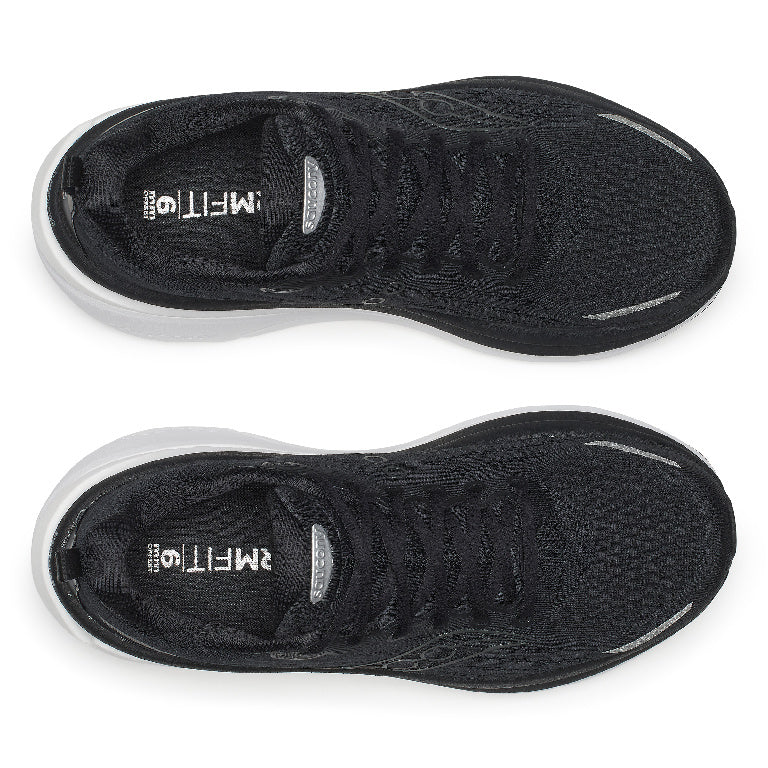 Saucony Women's Hurricane 25 Running Shoes in Black/White (Wide)