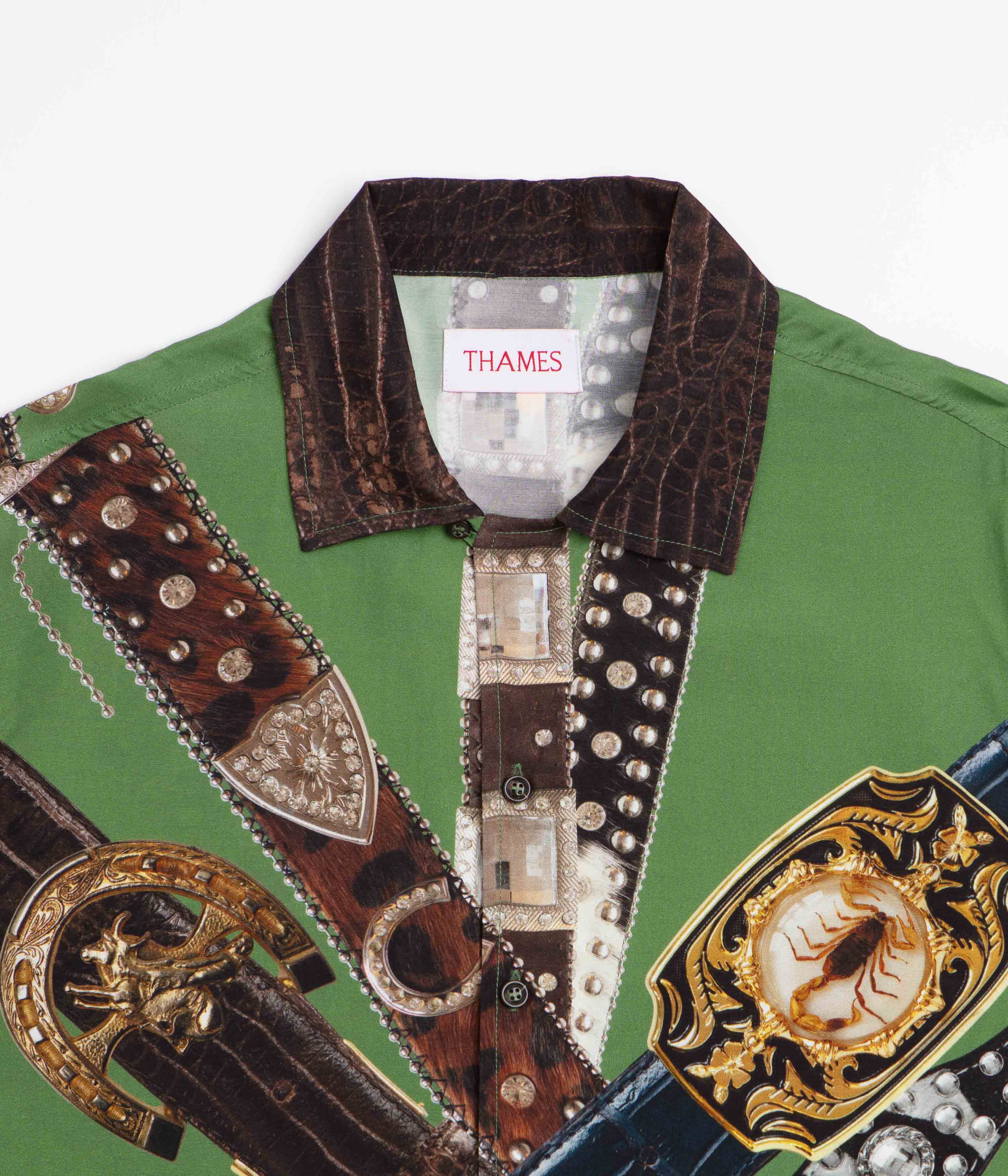 Thames MMXX Belting Short Sleeve Shirt - Green
