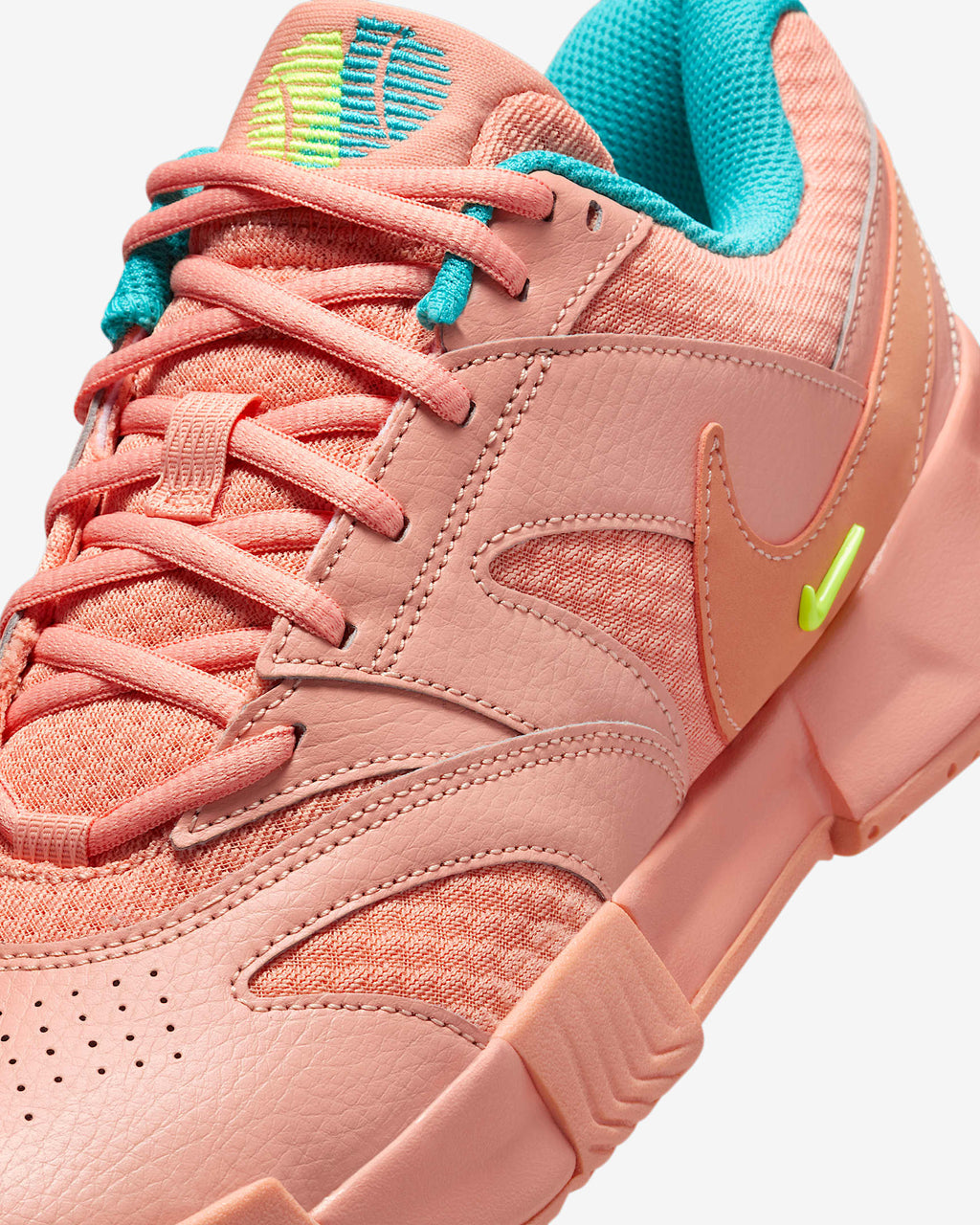 Nike Women's Court Lite 4 Hard Court Tennis Shoes in Apricot Agate/Volt-Dusty Cactus