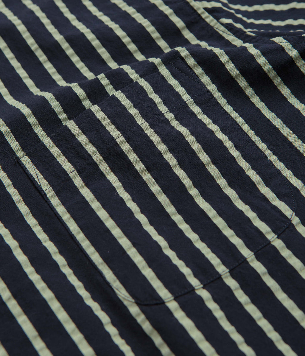 YMC Malick Short Sleeve Shirt - Navy / Yellow