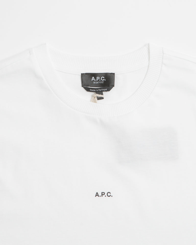 A.P.C. Boxy Micro Logo T-Shirt - White / Black