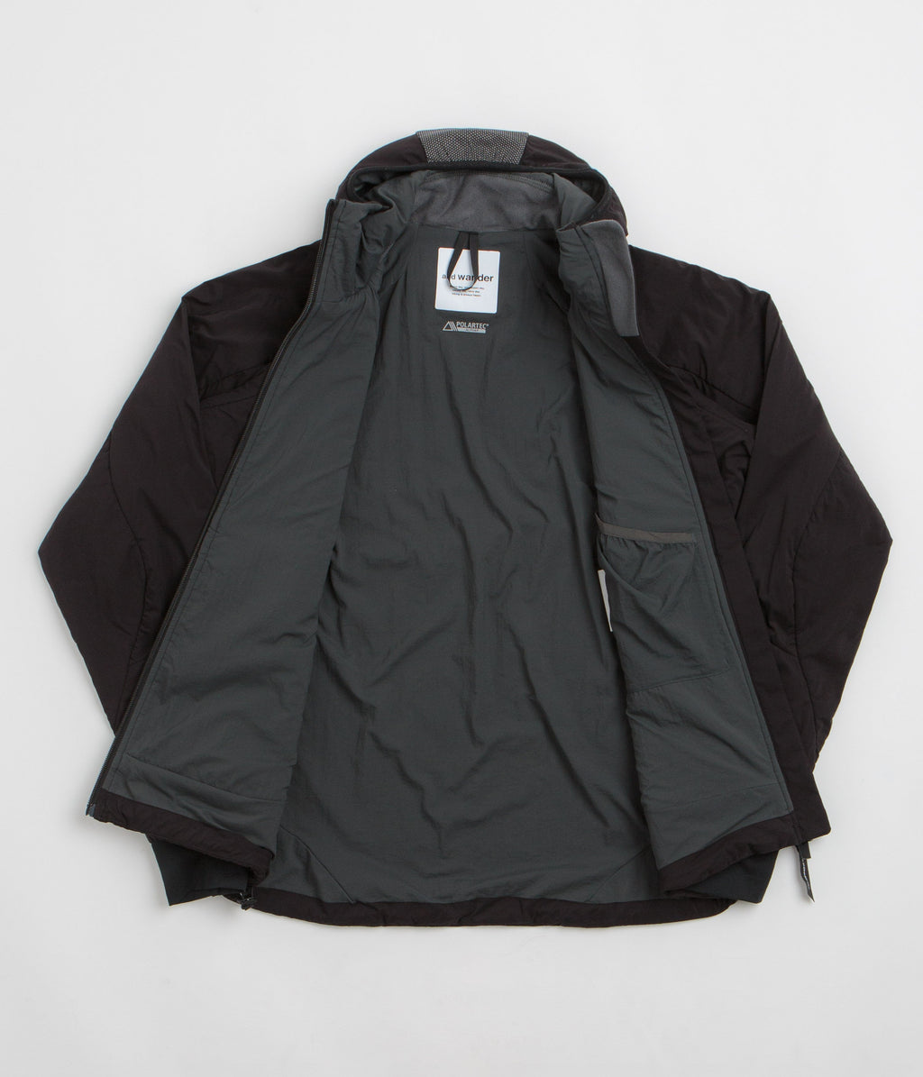 and wander Alpha Air Full Zip Hoodie - Black