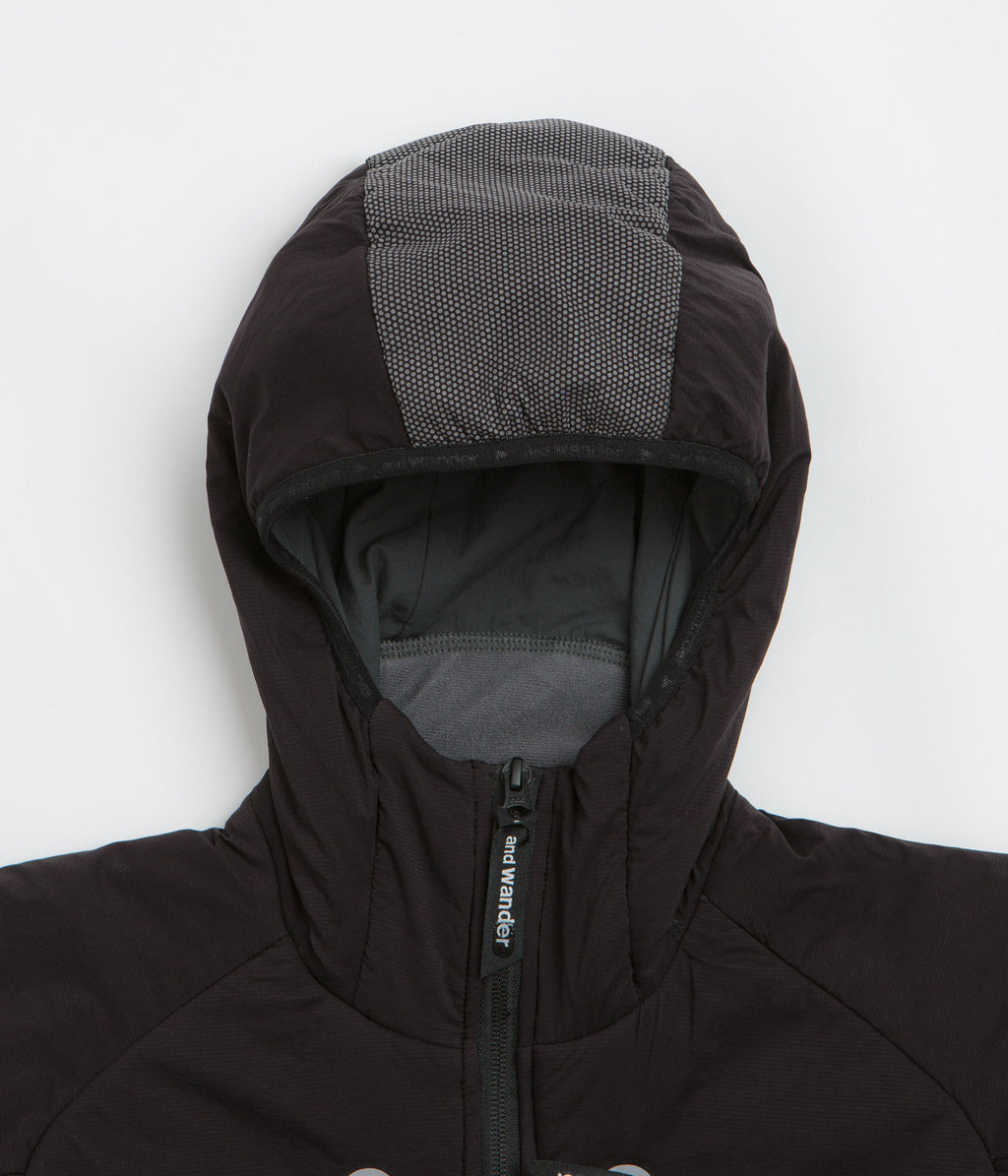 and wander Alpha Air Full Zip Hoodie - Black