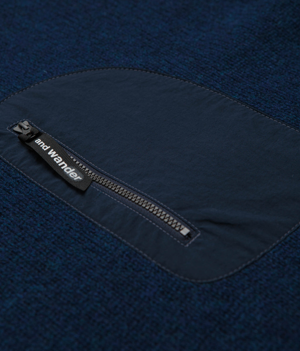 and wander Shetland Wool Sweatshirt - Blue