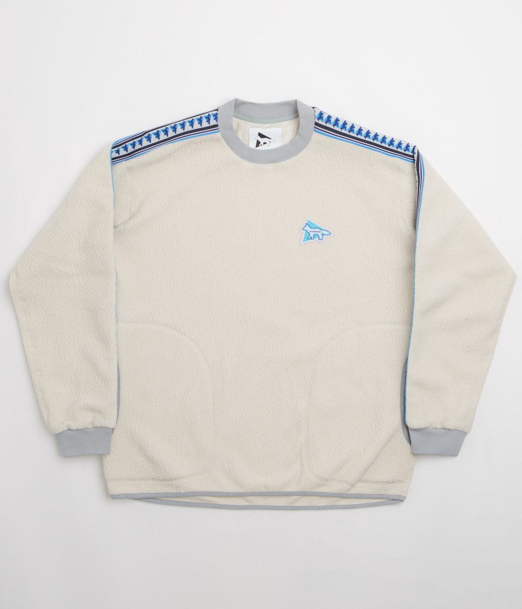 and wander x Maison Kitsune Pullover Fleece Sweatshirt - White