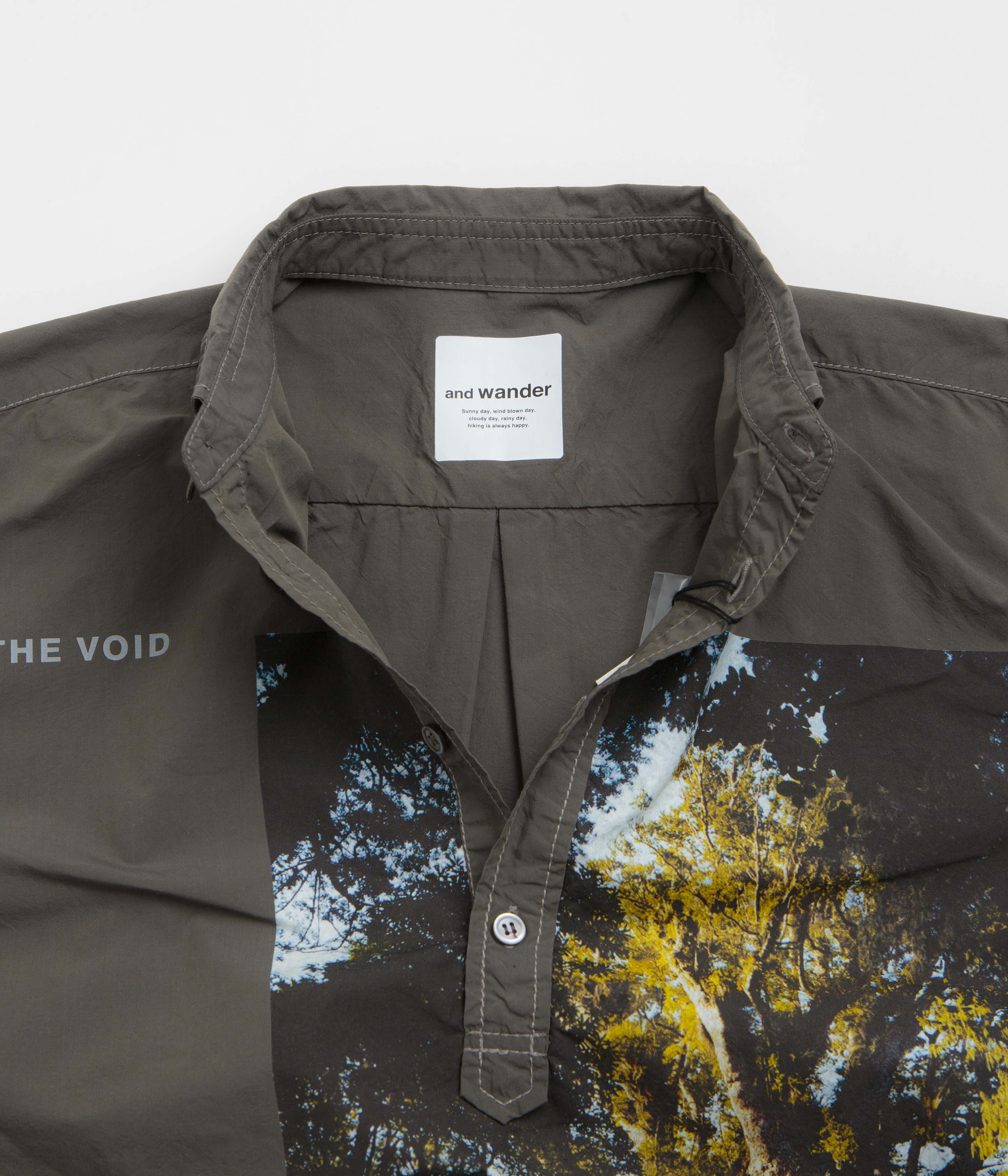 and wander x Naoki Ishikawa The Void Tree Shirt - Charcoal