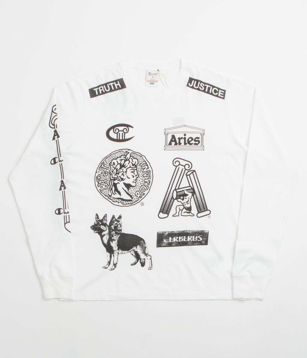 Champion x Aries Sponsor Long Sleeve T-Shirt - White