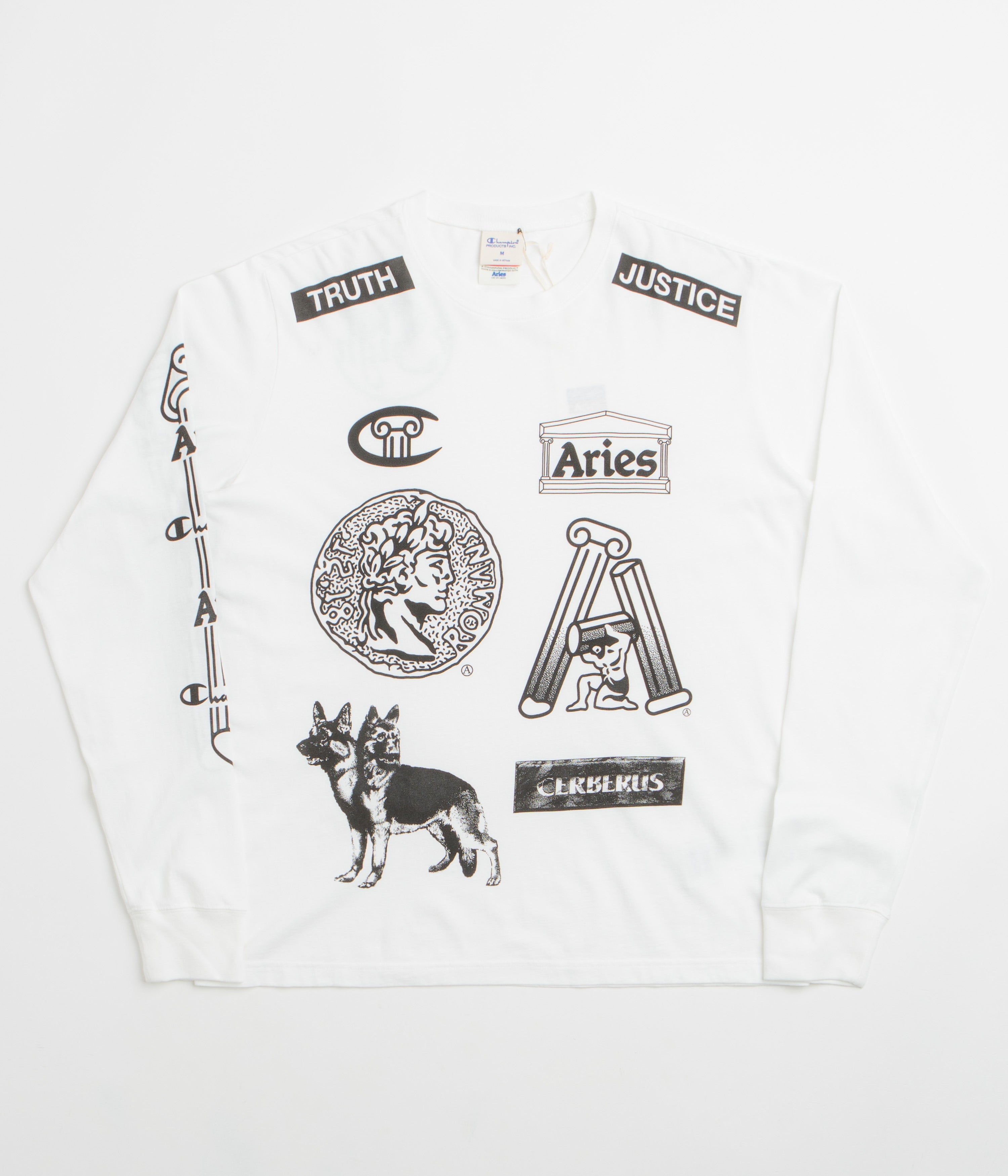 Champion x Aries Sponsor Long Sleeve T-Shirt - White