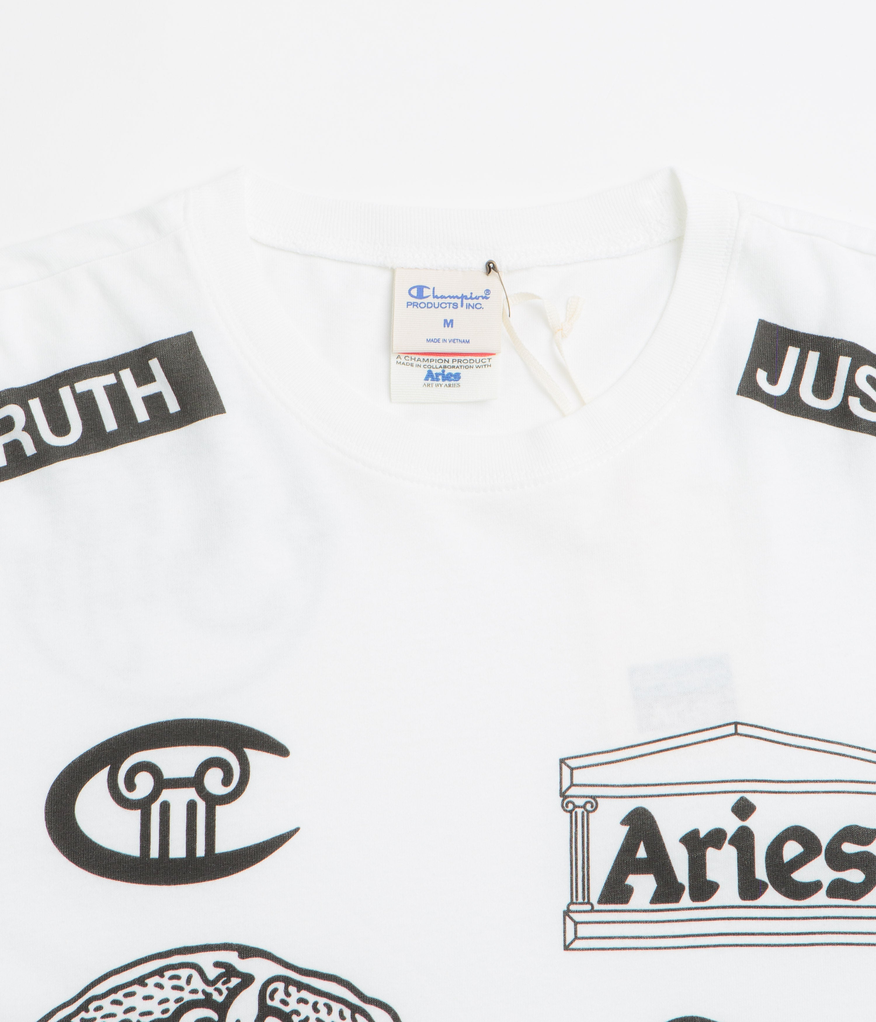 Champion x Aries Sponsor Long Sleeve T-Shirt - White