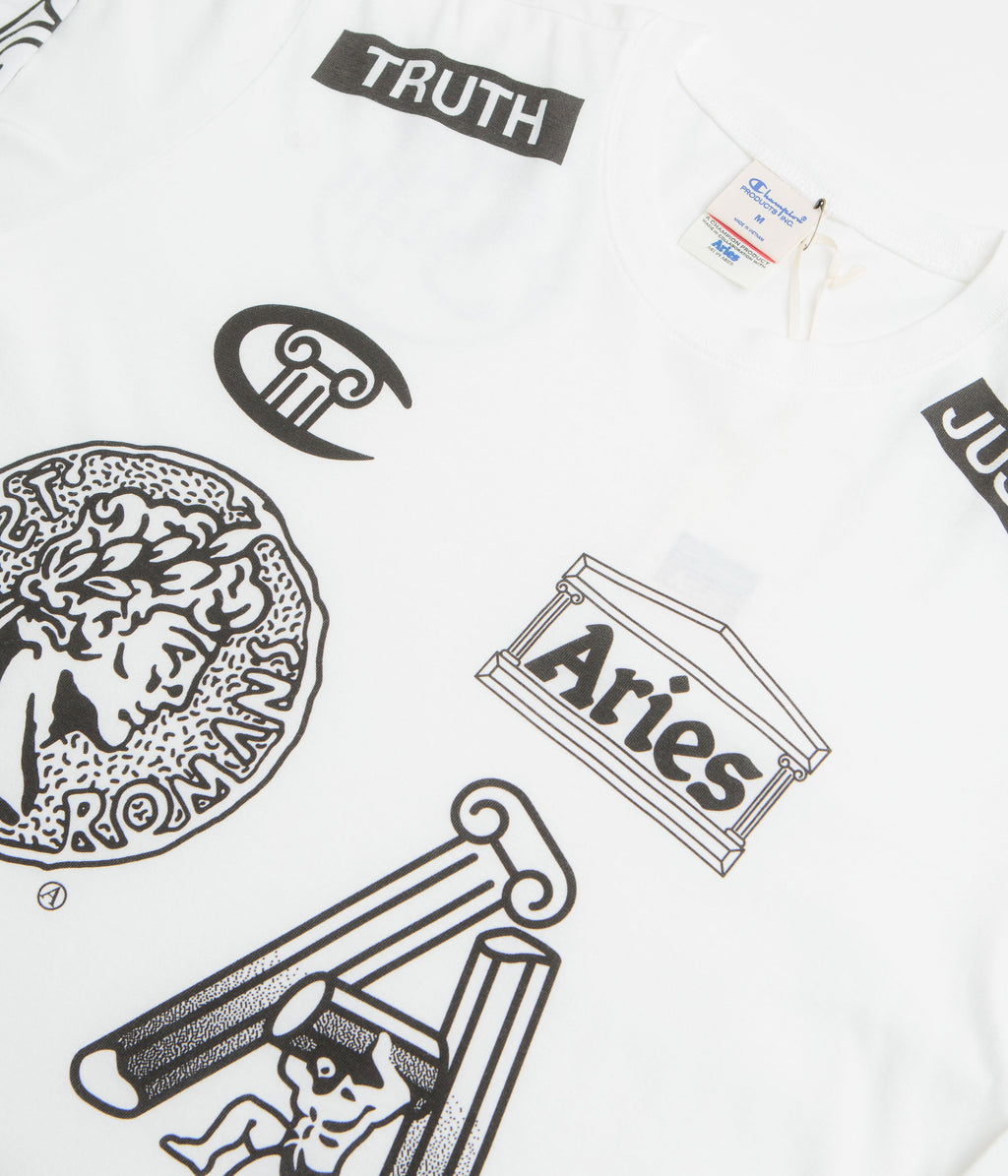 Champion x Aries Sponsor Long Sleeve T-Shirt - White