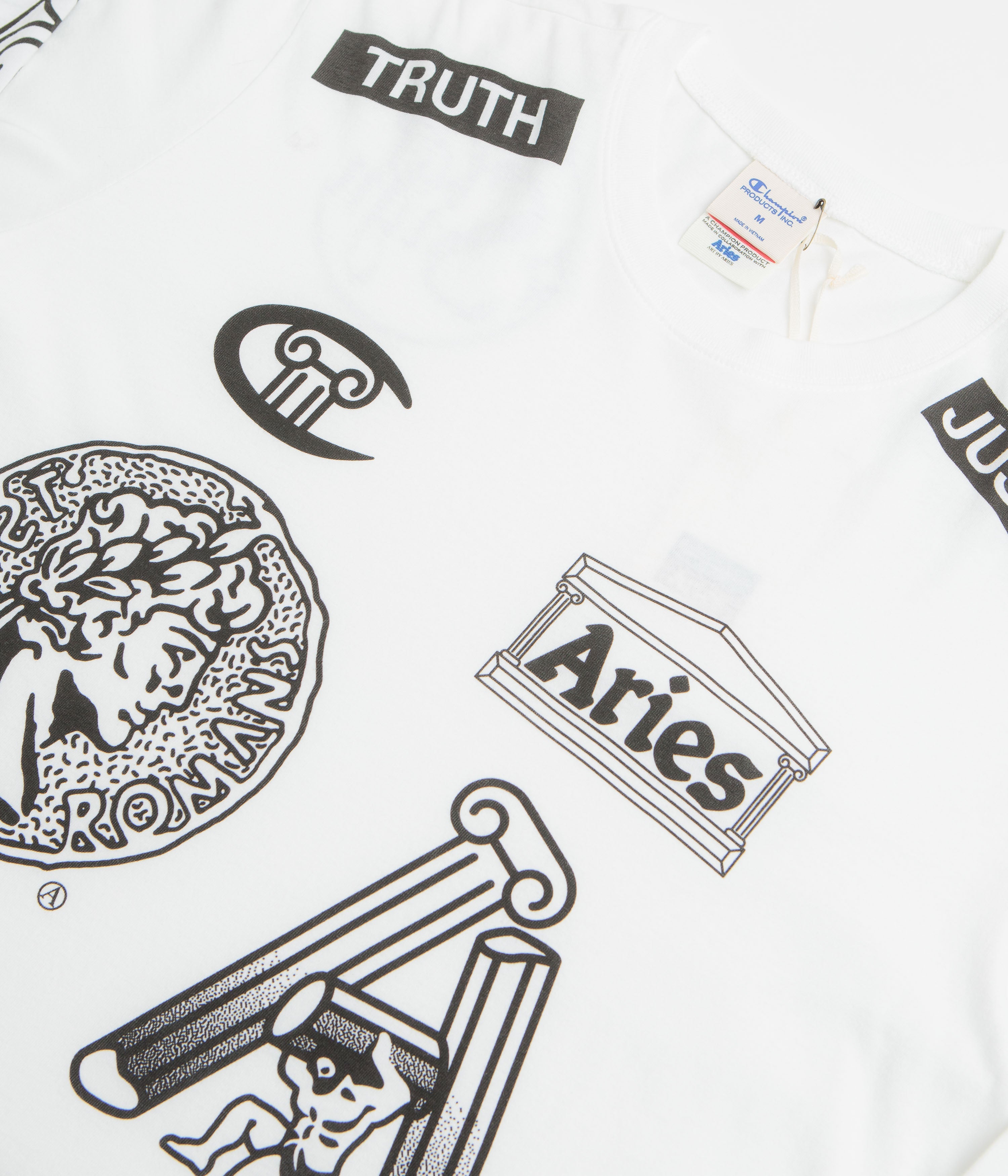 Champion x Aries Sponsor Long Sleeve T-Shirt - White
