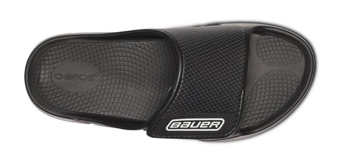 BAUER/OOFOS OOahh Sport Flex Sandal – Black top view