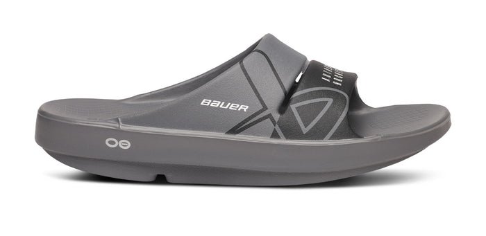 BAUER/OOFOS OOahh Sport Slide Sandal - Slate lateral view