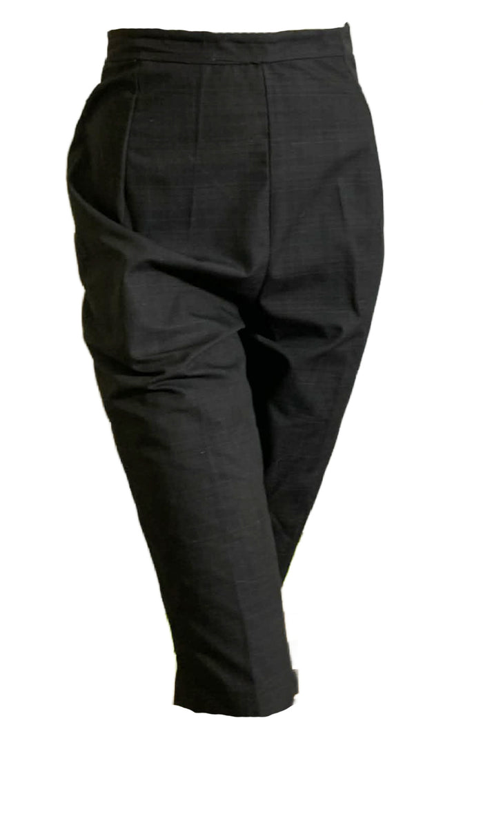 Black and Grey Shadow Plaid Pedal Pusher Pants circa 1960s