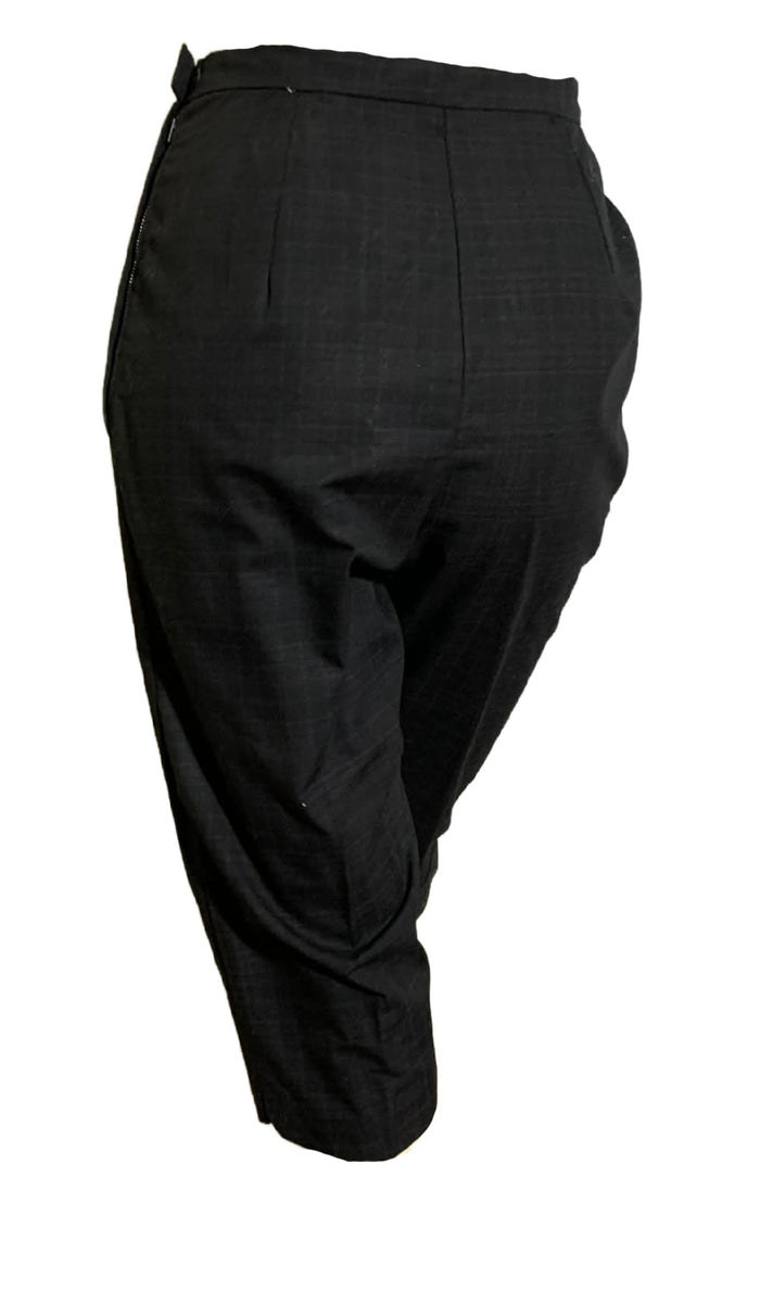 Black and Grey Shadow Plaid Pedal Pusher Pants circa 1960s