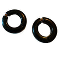 Black Lucite Hoop Clip Earrings circa 1940s