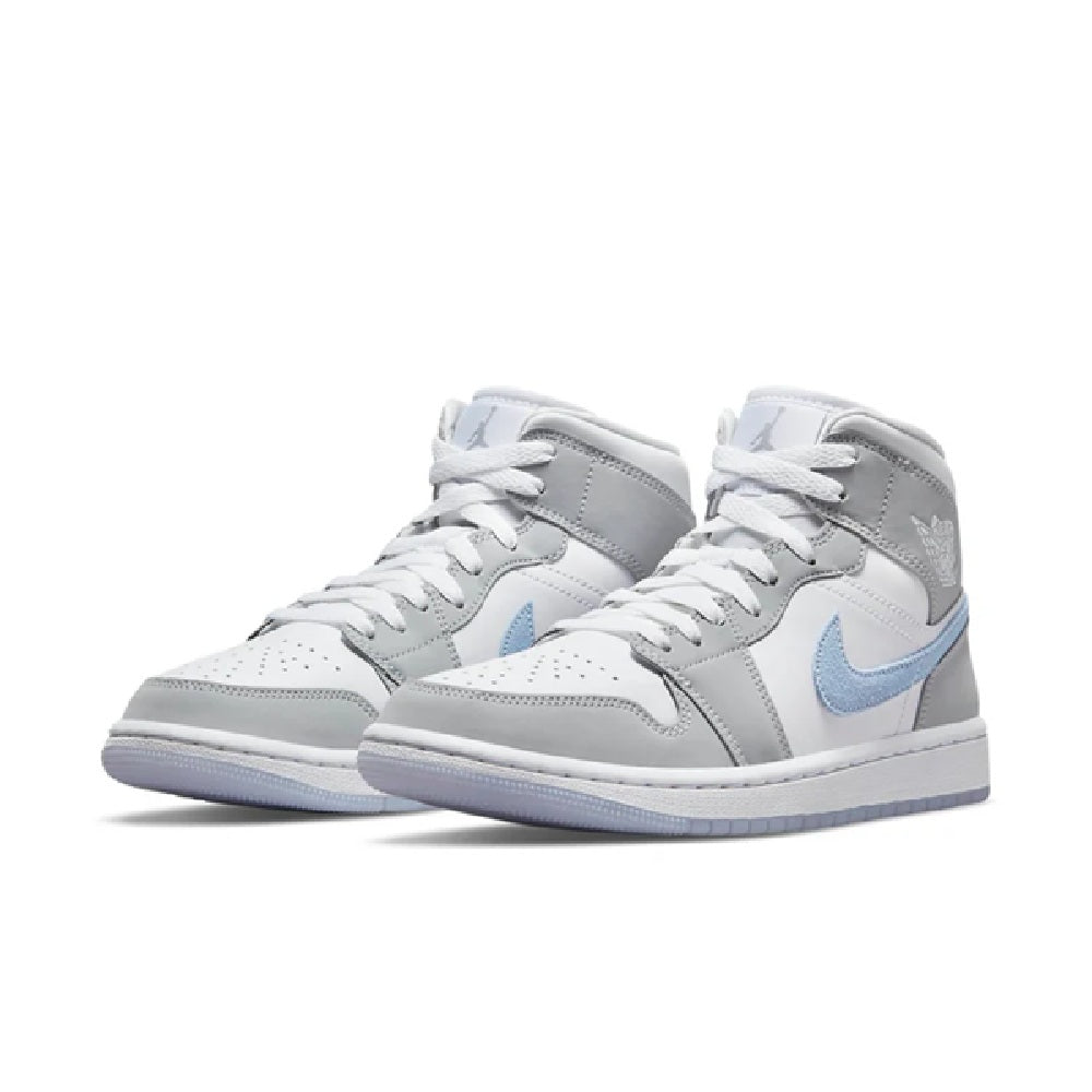 Women's Air Jordan 1 Mid White/Aluminum-Wolf Grey (BQ6472 105)