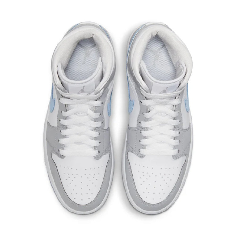 Women's Air Jordan 1 Mid White/Aluminum-Wolf Grey (BQ6472 105)