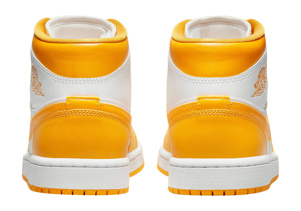 Women's Jordan 1 Mid White/University Gold-White (BQ6472 117)