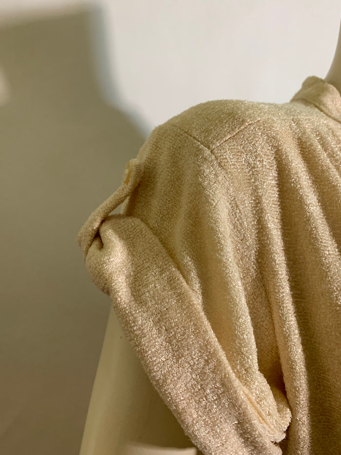 Butter Cream Terry Cloth Dress circa 1970s