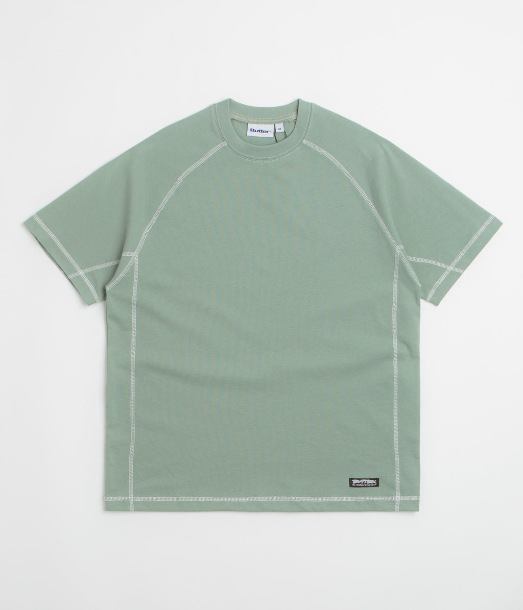 Butter Goods Cliff Contrast T-Shirt - Dull Mint