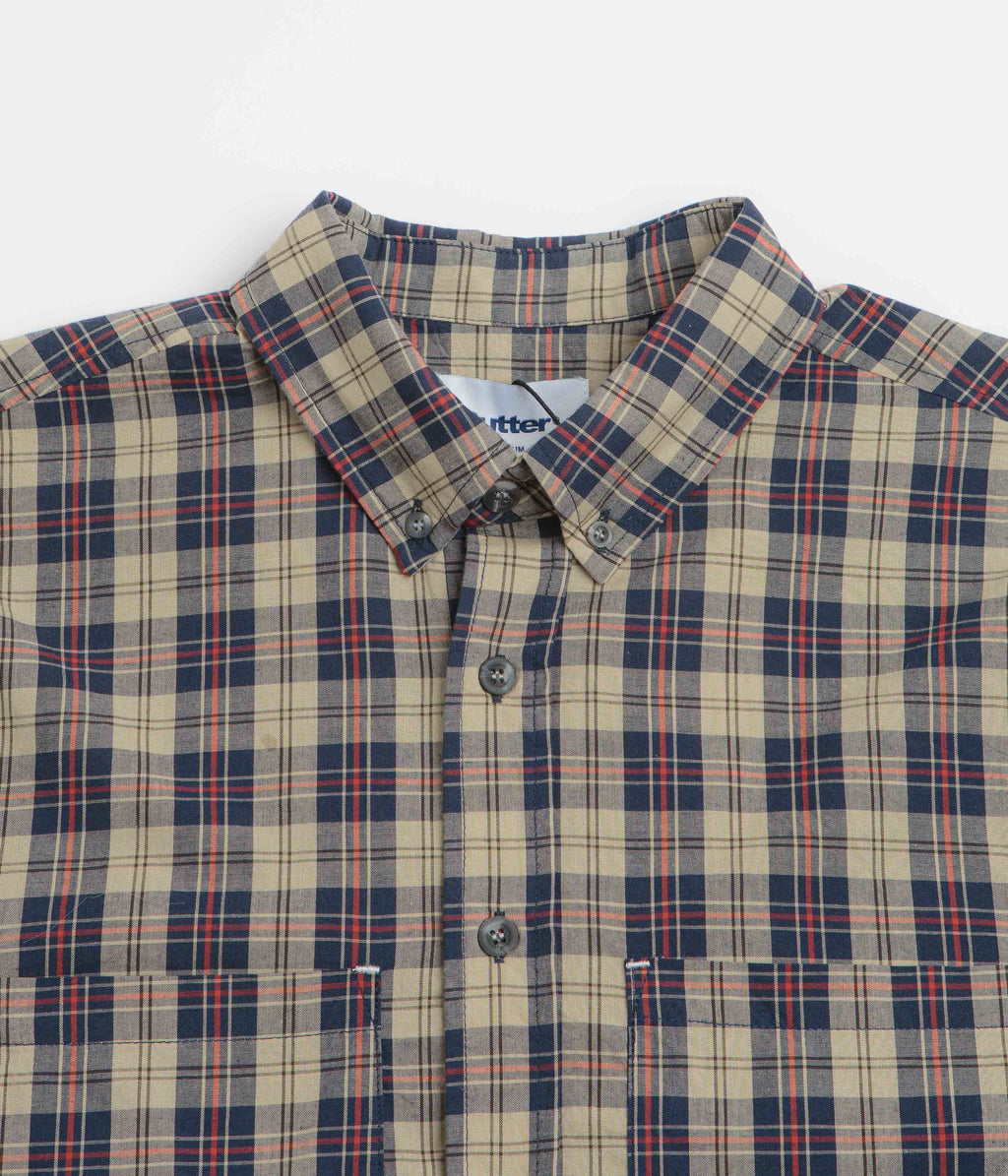Butter Goods Plaid Shirt - Beige / Navy